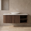 Wave Half Curve Wall Mounted Vanity 1650 - 1790mm | Open Shelf | Optional Bench