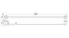 Otus Slimline SS304 Single Towel Rail 900 mm In Brushed Gold