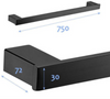 BLACK Pescara Single Towel Rail - 610mm  750mm