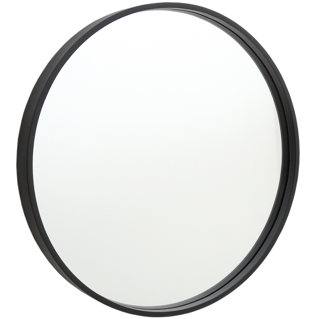 Metal Framed Round Mirror Matt Black Renovation D