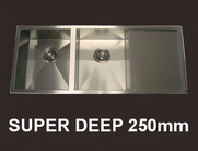 SUPER DEEP - NORMANDY CUBE DOUBLE SINK WITH DRAINER UNDERMOUNT or DROP IN