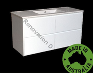 Evolution DRAWER Vanity with Stone Bench & Undermount Basin 1200mm Wall Mounted HA