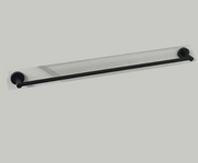 Vivid Iconic Matt Black Single Towel Rail 600mm 800mm
