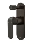 ikon Kara Wall Diverter Mixer Tap - Shower / Bath - Matt Black