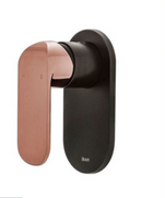 ikon Kara Wall Mixer Tap - Shower / Bath - Black & Rose Gold