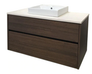 Chiron FIVE Vanity 1000mm Wall Mounted - Stone Bench & Inset Basin HA
