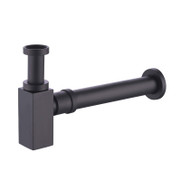 Matt Black Square Wall Bottle Trap 32mm or 40mm  Matt Black Square Wall Bottle Trap 32mm or 40mm