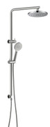 Brushed Nickel Round Twin Shower Combination - Back Inlet Brushed Nickel Round Twin Shower Combination - Back Inlet