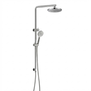 Brushed Nickel Round Twin Shower Combination - Back Inlet