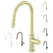 Mecca Pull Out Sink Mixer With Vegie Spray Function, Brushed Champagne Gold, Chrome, Brushed Nickel, Gunmetal Grey, Matte Black, Brushed Bronze, Matt White Mecca Pull Out Sink Mixer With Vegie Spray Function, Brushed Champagne Gold, Chrome, Brushed Nickel, Gunmetal Grey, Matte Black, Brushed Bronze, Matt White