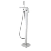 Normandy Cube Freestanding Mixer Tap with Hand Held Shower Brushed Nickel Normandy Cube Freestanding Mixer Tap with Hand Held Shower Brushed Nickel