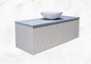 Infinity Premium DIAMOND SHAKER Wall Hung Vanity & Stone Bench Top - Size: 600 750 900 1200 1500 & 1800mm  [Normal Depth Short Height]
