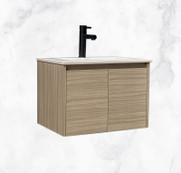 Infinity NARROW Premium Wall Hung Vanity CERAMIC TOP- Size: 600 750 & 900mm  [Narrow Depth Short Height]