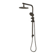 Gunmetal Round Twin Shower Combination - Lollypop No.2 - Back Inlet