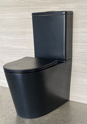 [Matt Black] Normandy Geneva Wall Faced Toilet Suite - Rimless
