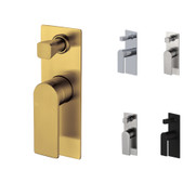 Ruki Wall Diverter Mixer Tap - Shower / Bath, Chrome, Matt Black, Brushed Nickel, Brushed Gold, Gun Metal Grey Ruki Wall Diverter Mixer Tap - Shower / Bath, Chrome, Matt Black, Brushed Nickel, Brushed Gold, Gun Metal Grey