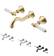 Clasico Bath Set White Ceramic Handle in Chrome , Matt Black, Brushed Nickel , Brushed Gold Clasico Bath Set White Ceramic Handle in Chrome , Matt Black, Brushed Nickel , Brushed Gold