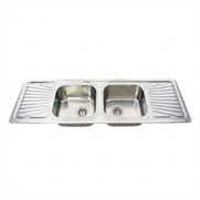 PROJECT Inset Kitchen Sink 1524mm - Double Bowl with Double Draining Board