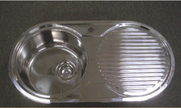 Round Bowl Kitchen Sink with Drainer