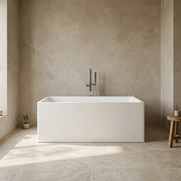 Theo Back To Wall Bath Matt White  1400mm , 1500mm or 1700mm