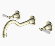 York Wall Basin Set with Aged Brass   York Wall Basin Set with Aged Brass