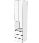 Kitchen Cabinet - Pantry Carcase For Oven with Door & Finger Pull Drawers - Various Finishes Kitchen Cabinet - Pantry Carcase For Oven with Door & Finger Pull Drawers - Various Finishes