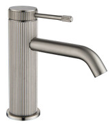 Mica Fluted Stainless steel Basin Mixer Curved Spout - Matt Black, Brushed Nickel, Gun Metal Grey and French Gold   Mica Fluted Stainless steel Basin Mixer Curved Spout - Matt Black, Brushed Nickel, Gun Metal Grey and French Gold