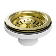 Stainless Steel Kitchen Sink Basket Waste Plug - BRUSHED GOLD
