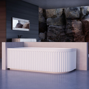 Corinthian Fluted Corner Free Standing Bathtub - GLOSS WHITE 1500 1700