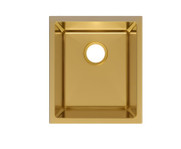 Cube Square Single 340 Sink with UNDERMOUNT OR DROP IN Round Corner Brushed Gold Cube Square Single 340 Sink with UNDERMOUNT OR DROP IN Round Corner Brushed Gold