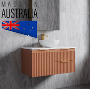 CORINTHIAN Twin Fluted Wall Hung Vanity 750mm - Optional Stone Bench Top