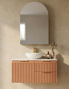 CORINTHIAN Twin Fluted Wall Hung Vanity 750mm - Optional Stone Bench Top