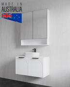 ARCPOLY Satin White Arch Wall Hung Vanity 750 mm - Optional Stone Bench Top & Basin 
