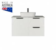 ARCPOLY Satin White Arch Wall Hung Vanity 750 mm - Optional Stone Bench Top & Basin 