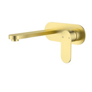 Sora Stainless Steel Wall Basin Mixer Brushed Gold 