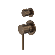 Linsol Gigi S3 304 Stainless Steel Bath Shower Wall Mixer with Divertor Separate Back Plate - Aged Bronze