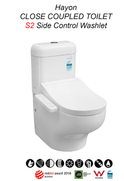 TOTO Hayon CW252PJT1WS Wall Faced Tornado Flush Toilet with S2 TCF33320GAU WASHLET (D-Shape)