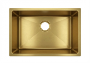 Normandy Matte Brushed Gold Cube Single Bowl Sink - Undermount or Drop in - 590mm