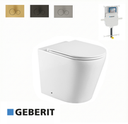 Jessen Quiet Swirl Flush Wall Faced Pan with Geberit Sigma Inwall Cistern (Rimless + Tornado)