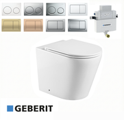 Jessen Quiet Swirl Flush Wall Faced Pan with Geberit Alpha Inwall Cistern (Rimless + Tornado)