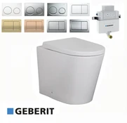 Kempsey Rimless Wall Faced Pan with Geberit Alpha Inwall Cistern - K102R