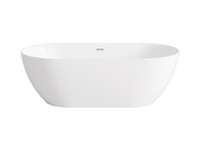Ellips Slim Acrylic Free Standing Overflow Bathtub - Gloss White