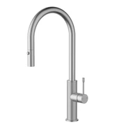 IKON Linie Fluted  Pull Out Sink Mixer Brushed Nickel