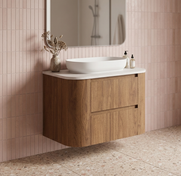 Coogee TWIN Rouned Curve Corner 750 mm Vanity - Optional Stone Bench Top