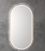 Aulic Beau monde oval 450*900mm Led Mirror with - Brushed Bronze Framed