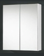 Pencil Edge Mirror Door Storage /  Shaving Cabinet Matt White 