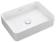 Bella Vista Astera Matte White Solid Surfurce Basin with overflow 500 x 360 x 120mm