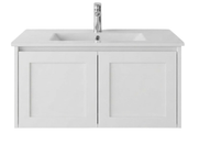 England Hampton White Shaker Wall Mount 750 mm Vanity  - Optional Stone Bench