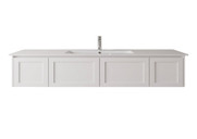 England Hampton White Shaker Wall Mount 1500 mm Vanity  - Optional Stone Bench