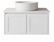 England Hampton White Shaker Wall Mount 900 mm Vanity  - Optional Stone Bench